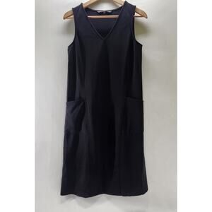 QOR Sleeveless Sheath Dress Pockets Size M Black A-line Office Careerwear